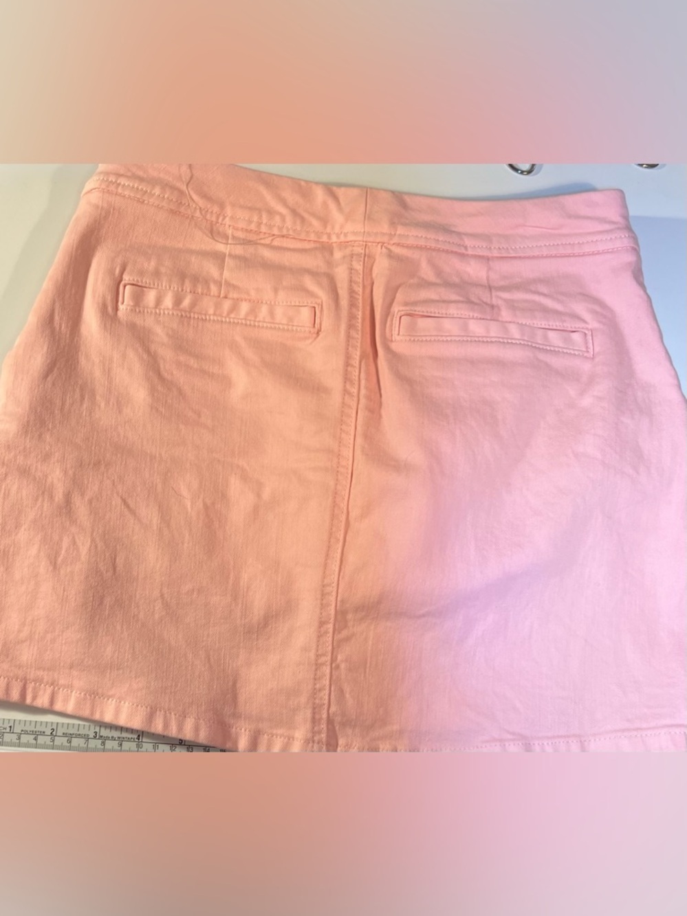 Lilly Pulitzer Womens Rousseau Pink Denim Button Zip Fly Mini Skort EUC 00 #1891 - Picture 9 of 11
